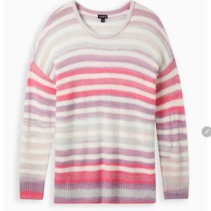 Torrid Drop Shoulder Sweater Multi Stripe SZ 5X